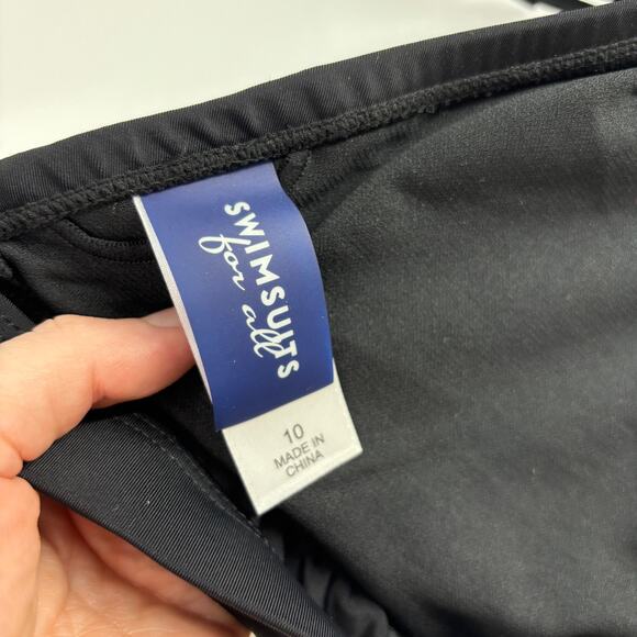 Swimsuits for All Bikini Top Womens 10 Beach Babe Triangle Black Halter Tie Neck - Picture 5 of 6